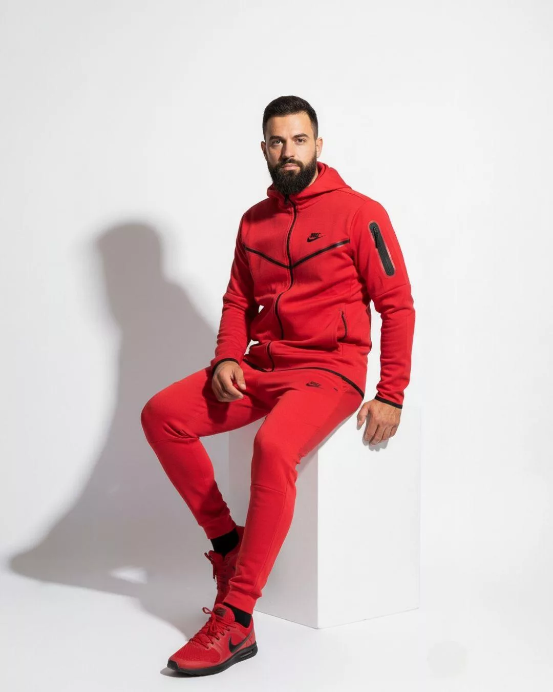 NIKE TECH FLEECE muška trenerka sa kapuljačom - crvena