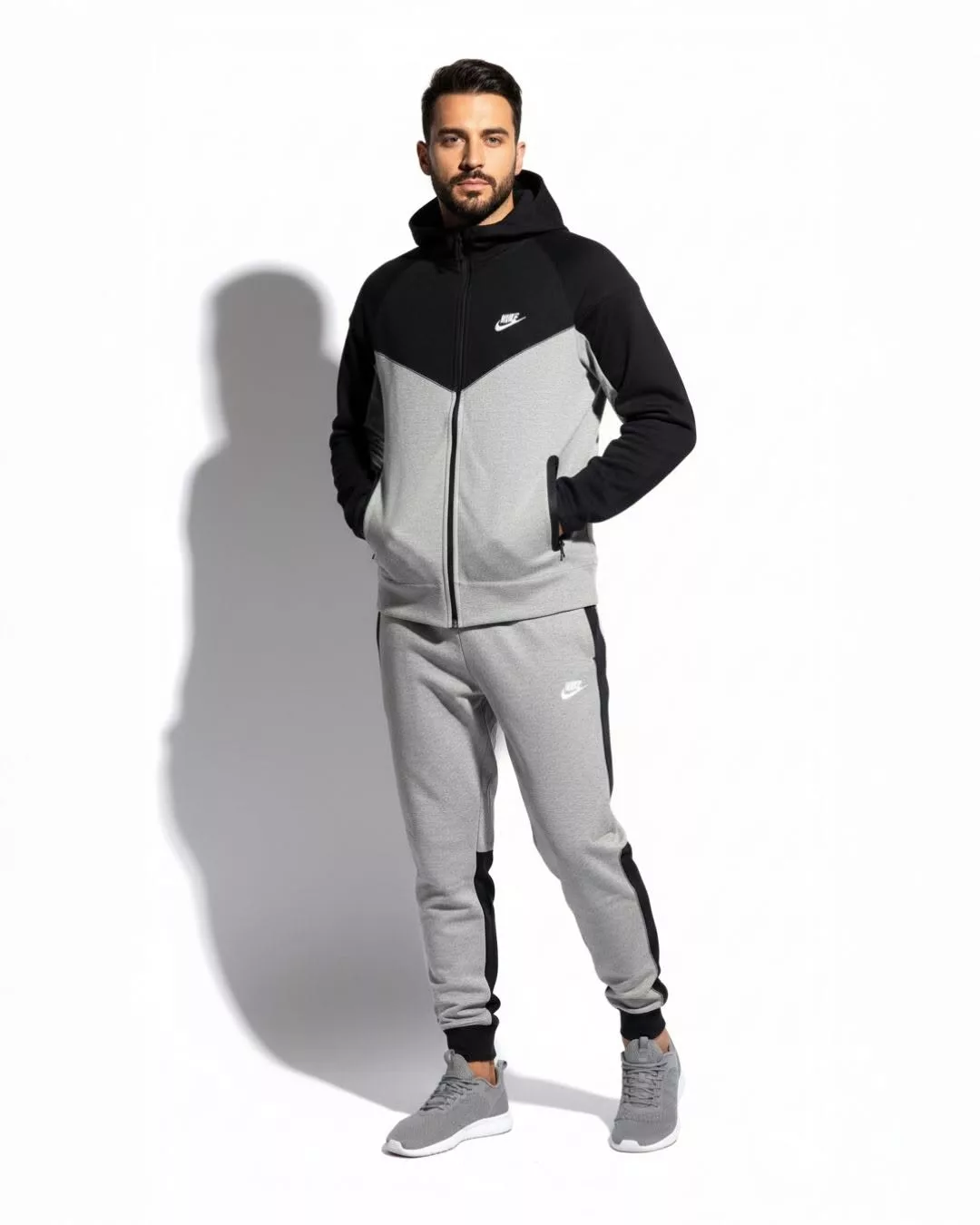 TECH FLEECE muška trenerka sa kapuljačom - sivo-crna