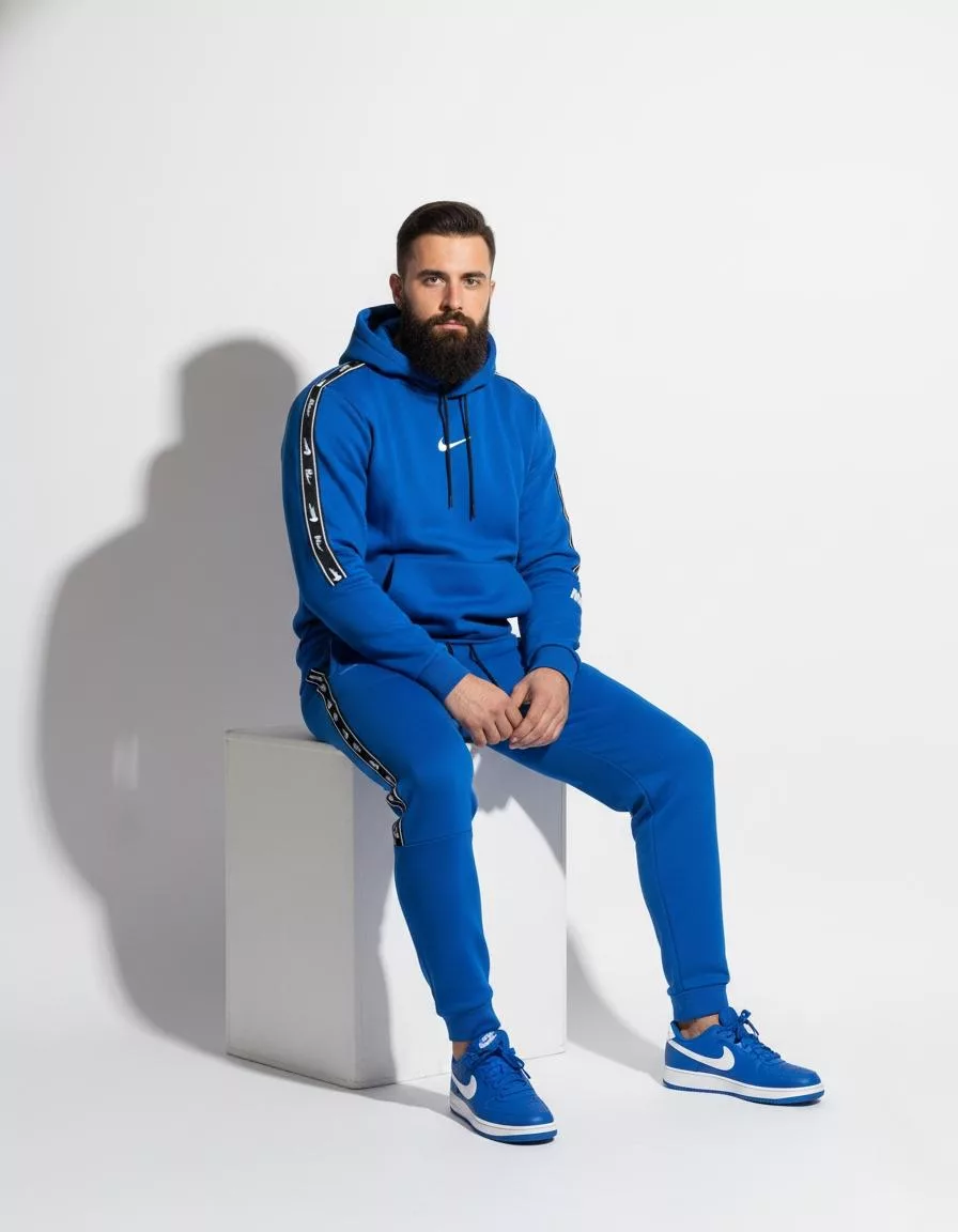 SPORTSWEAR muška trenerka sa kapuljačom bez zipa - plava