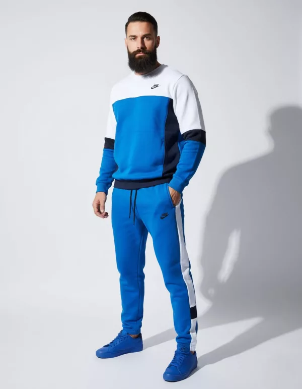 SPORTSWEAR muška trenerka bez kapuljače - bela, plava i teget/crna