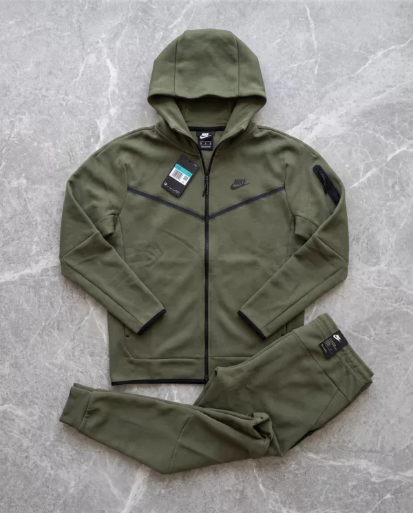 Nike sportswears tech fleece trenerka sa kapuljačom - maslinasto zelena